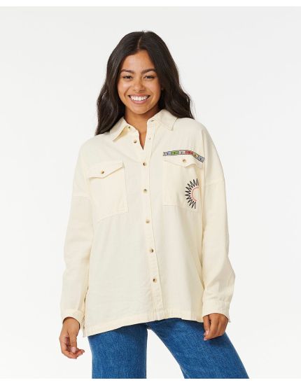Pacific Dreams Embroidered Shacket