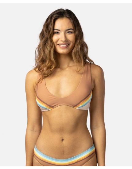 Sunrise Stripe Trilette Bikini Top